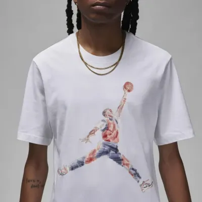 Jordan Brand t-shirt Jumpman aquarelle homme blanc FN5980-100
