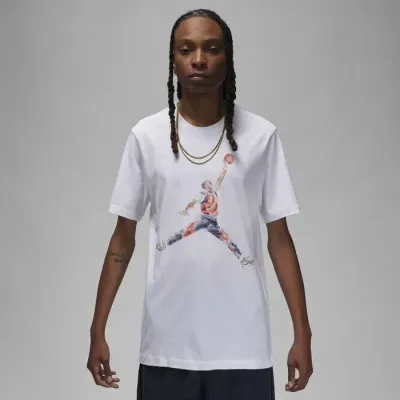 Jordan Brand t-shirt Jumpman aquarelle homme blanc FN5980-100