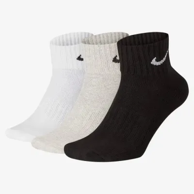 Chaussettes Nike Cushioned Ankle Socks lot de 3 paires blanc gris et noir avec amorti confortable