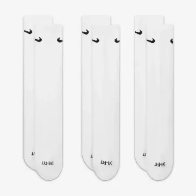 Chaussettes Nike Everyday Plus Cushioned Training Crew blanches lot de 3 paires avec amorti pour sport et entraînement