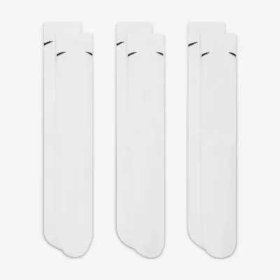 Chaussettes Nike Everyday Plus Cushioned Training Crew blanches lot de 3 paires avec amorti pour sport et entraînement