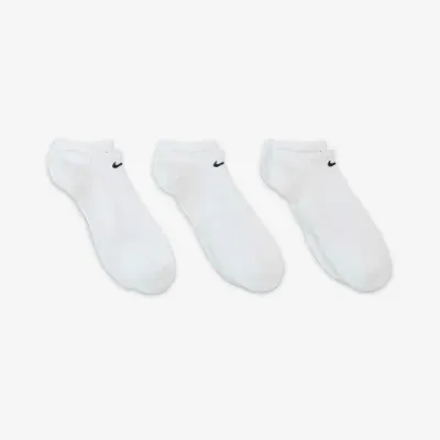 Chaussettes Nike Everyday Cushioned Training No-Show blanches lot de 3 paires avec amorti confortable pour sport et entraînement