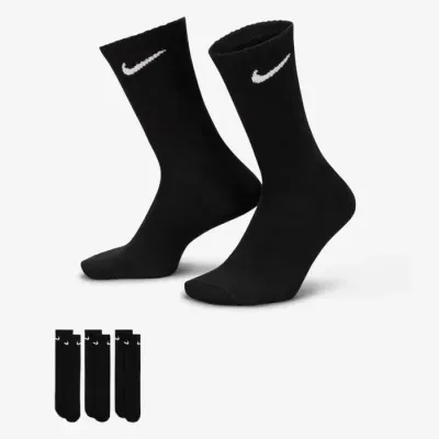 Chaussettes Nike Everyday Lightweight Training Crew noires lot de 3 paires légères et respirantes pour sport et entraînement