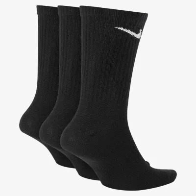 Chaussettes Nike Everyday Lightweight Training Crew noires lot de 3 paires légères et respirantes pour sport et entraînement