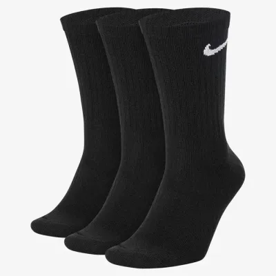Chaussettes Nike Everyday Lightweight Training Crew noires lot de 3 paires légères et respirantes pour sport et entraînement