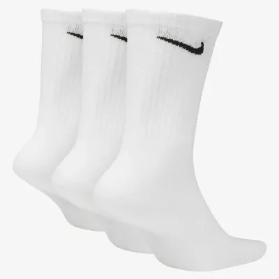 Chaussettes Nike Everyday Lightweight Training Crew blanches lot de 3 paires légères et respirantes pour sport et entraînement
