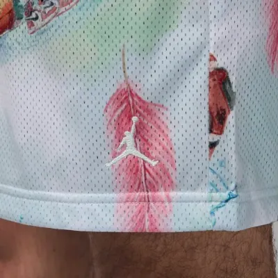 Short Jordan IB3012-133 Sail Glacier Blue avec imprimé intégral et mesh respirant