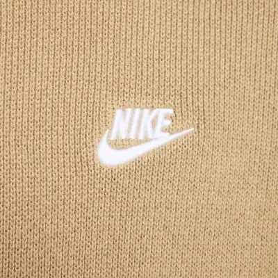 Sweat Nike Club Crew-Neck beige sable pour homme col rond en maille douce et confortable style lifestyle FQ2912-297