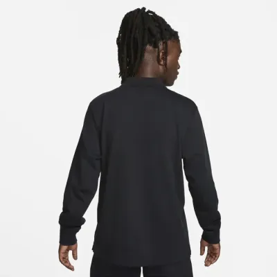 Polo Nike Club manches longues noir pour homme en maille douce et confortable style casual premium FQ3417-010