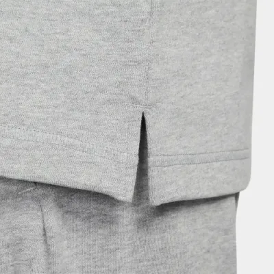 Polo Nike Club manches longues gris chiné pour homme en maille douce et confortable style casual premium FQ3417-063
