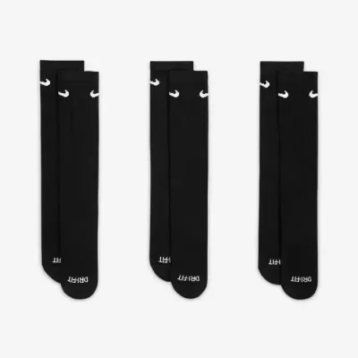 Chaussettes Nike Everyday Plus Cushioned SX6888-010 noires avec amorti et maintien renforcé