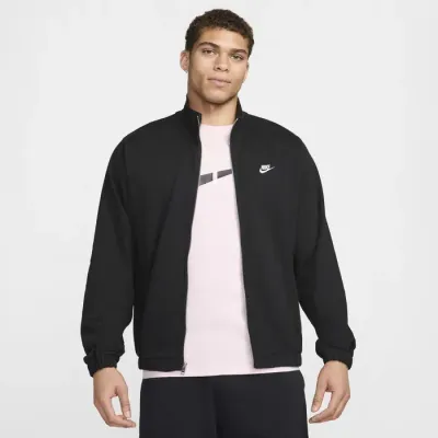 Veste Nike Club Knit noire pour homme avec fermeture zippée intégrale style sportswear et casual FQ3426-010