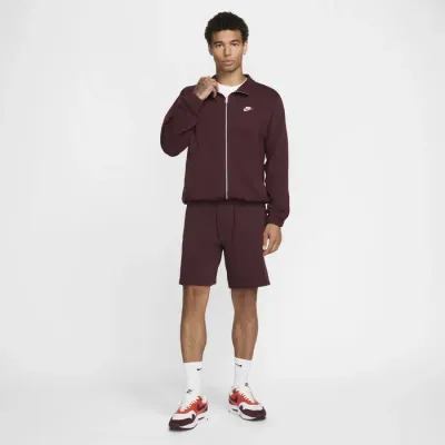 Veste Nike Club Knit bordeaux pour homme avec fermeture zippée intégrale style sportswear confortable FQ3426-652
