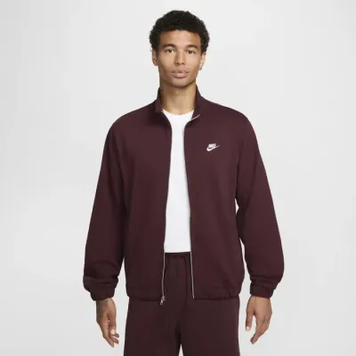 Veste Nike Club Knit bordeaux pour homme avec fermeture zippée intégrale style sportswear confortable FQ3426-652