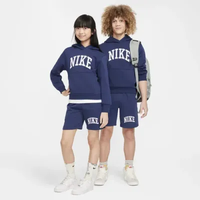 Sweat à capuche Nike Sportswear Club Fleece bleu marine pour enfant unisexe avec logo Nike imprimé style collège HJ3156-410