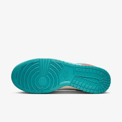 Baskets Nike Dunk Low Retro blanches avec empiècements rouge corail et logo Swoosh turquoise pour homme HF5441-601
