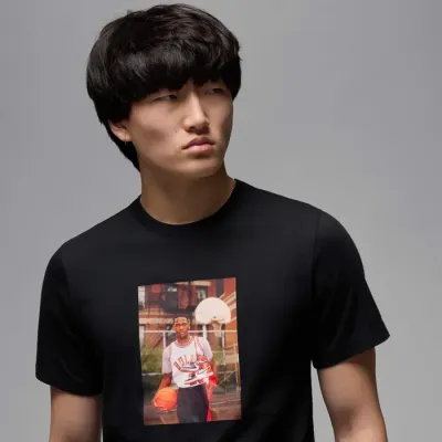 T-shirt Jordan HJ2354-010 noir homme en coton doux avec style basketball iconique