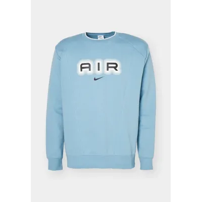 Sweat Nike Air Fleece Crew-Neck bleu ciel pour homme avec logo Air imprimé et coupe confortable lifestyle HM0177-464
