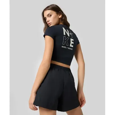 Crop top Nike Sportswear noir pour femme avec logo Nike graphique et coupe courte ajustée streetwear HM4320-010