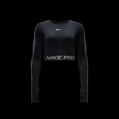 Nike Pro Dri-FIT Cropped Long-Sleeve Top femme noir référence FV5484-010