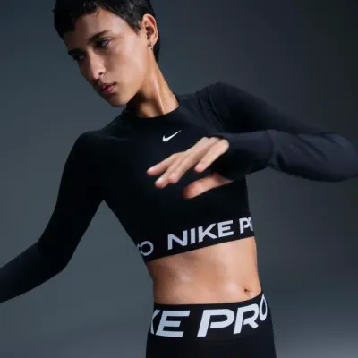Nike Pro Dri-FIT Cropped Long-Sleeve Top femme noir référence FV5484-010