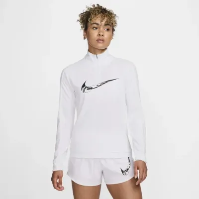 Haut de running Nike Swoosh Dri-FIT 1/4-Zip femme blanc référence FV6387-100