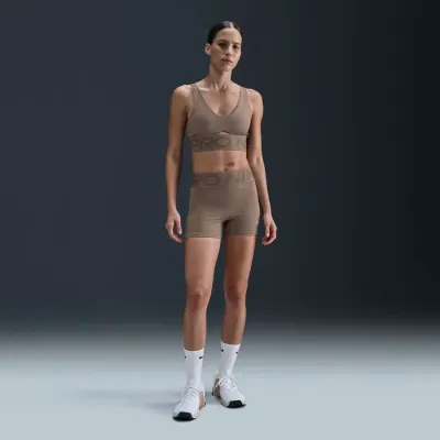 Short cycliste Nike Pro Sculpt taille haute femme taupe référence FV7033-233