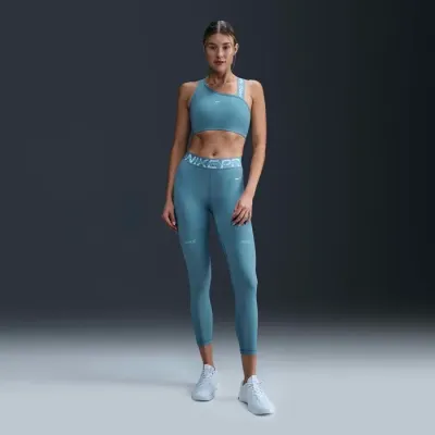 Legging Nike Pro Mid-Rise 7/8 Graphic femme bleu turquoise référence FV7397-464