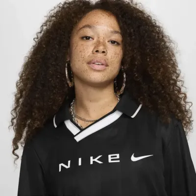 Nike Sportswear Dri-FIT jersey col V manches longues style football femme noir FV7538-010