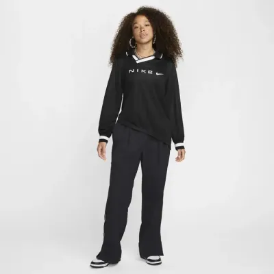Nike Sportswear Dri-FIT jersey col V manches longues style football femme noir FV7538-010