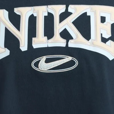 Nike Sportswear crop t-shirt loose manches courtes logo collegiate femme bleu marine FZ2855-478