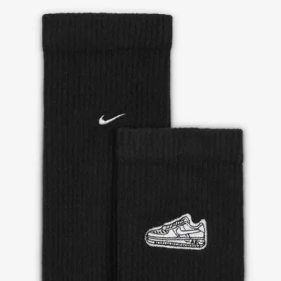 Nike Everyday Plus chaussettes hautes rembourrées broderie Air Force 1 noir FZ3076-010