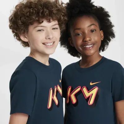 Nike Kylian Mbappé t-shirt enfant logo KM bleu marine FZ5176-418