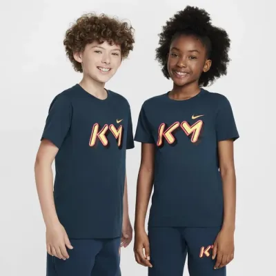 Nike Kylian Mbappé t-shirt enfant logo KM bleu marine FZ5176-418