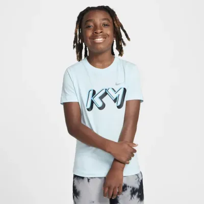 Nike Kylian Mbappé t-shirt enfant logo KM bleu glace FZ5176-474