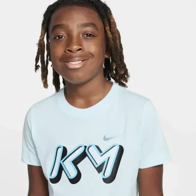 Nike Kylian Mbappé t-shirt enfant logo KM bleu glace FZ5176-474
