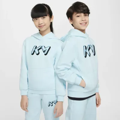 Nike Kylian Mbappé Club Fleece hoodie à capuche enfant logo KM bleu glace FZ5321-474