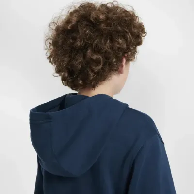 Nike Kylian Mbappé Club Fleece hoodie à capuche enfant logo KM bleu marine FZ5321-478
