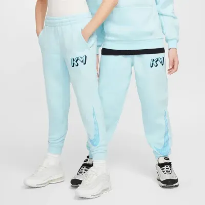 Nike Kylian Mbappé Club Fleece jogger pantalon enfant logo KM Swoosh bleu glace FZ5322-474