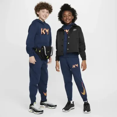 Nike Kylian Mbappé Club Fleece jogger pantalon enfant logo KM Swoosh bleu marine FZ5322-478