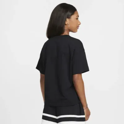 Nike Sportswear t-shirt boxy logo script cursif fille noir FZ5562-010