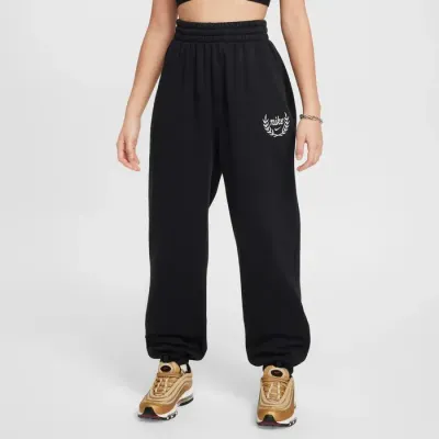 Nike Sportswear Club Fleece jogging loose taille haute femme noir logo laurier FZ5571-010