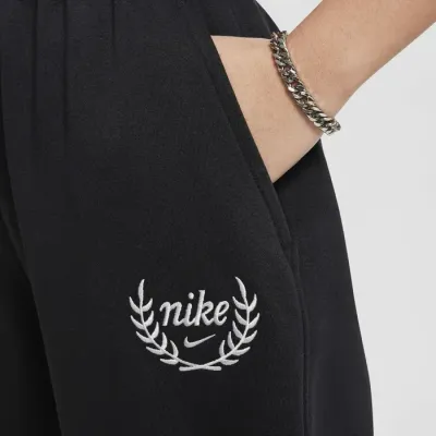 Nike Sportswear Club Fleece jogging loose taille haute femme noir logo laurier FZ5571-010