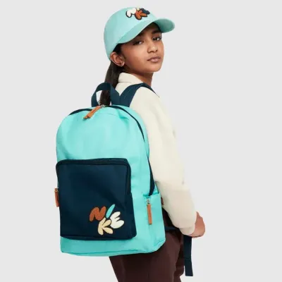 Nike Classic sac à dos enfant bicolore turquoise marine broderie logo FZ7254-300