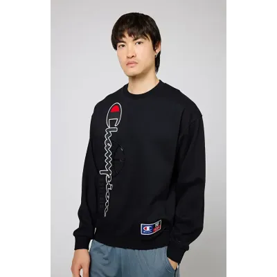 Sweatshirt Champion Modern Basket Crewneck noir homme référence 219799-KK001 style basket et streetwear moderne