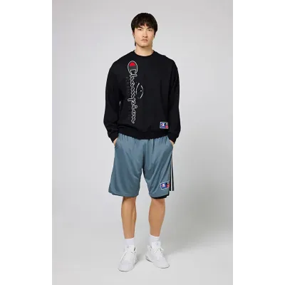 Sweatshirt Champion Modern Basket Crewneck noir homme référence 219799-KK001 style basket et streetwear moderne