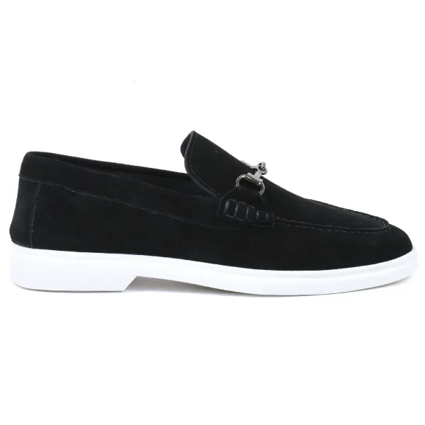 MOCASSINS HOMME DAIM NOIR