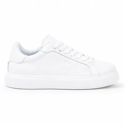 Sneakers homme Elito EL-2690-BC en cuir blanc avec lacets et semelle blanche épurée