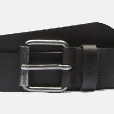 Ceinture Timberland homme marron foncé en cuir recyclé avec boucle métal argent vieilli référence TB0A23UE242