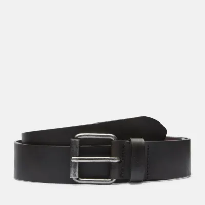 Ceinture Timberland homme marron foncé en cuir recyclé avec boucle métal argent vieilli référence TB0A23UE242